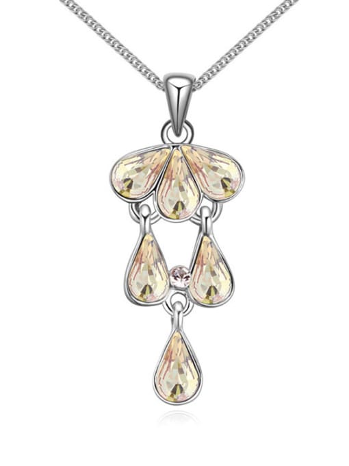 yellow Water Drop austrian Crystals Pendant Alloy Necklace