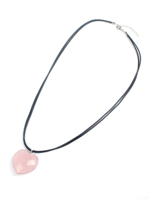 HN1866-A Pink Heart-shape Pendant New Design Necklace