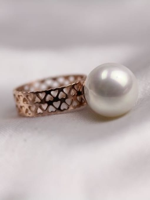 GROSE Hollow Heart Artificial Pearl Ring 1