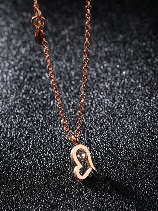 Open Sky Stainless Steel With Rose Gold Plated Fashion Heart Necklaces 2