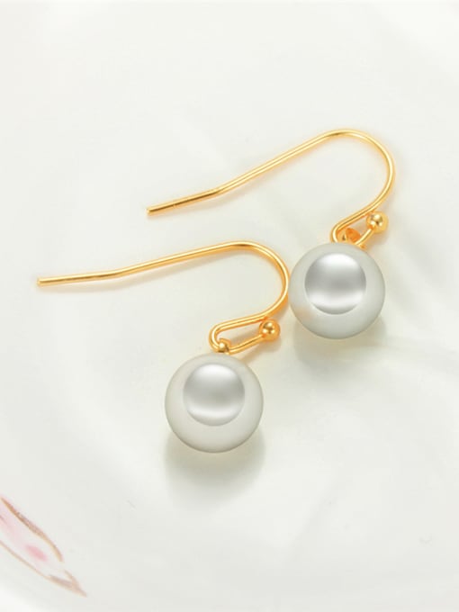SANTIAGO White 18K Gold Plated Artificial Pearl Drop Earrings 2