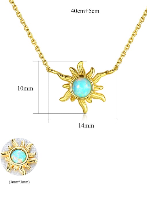 CCUI 925 Sterling Silver With Opal Cute  Sun Necklaces 4