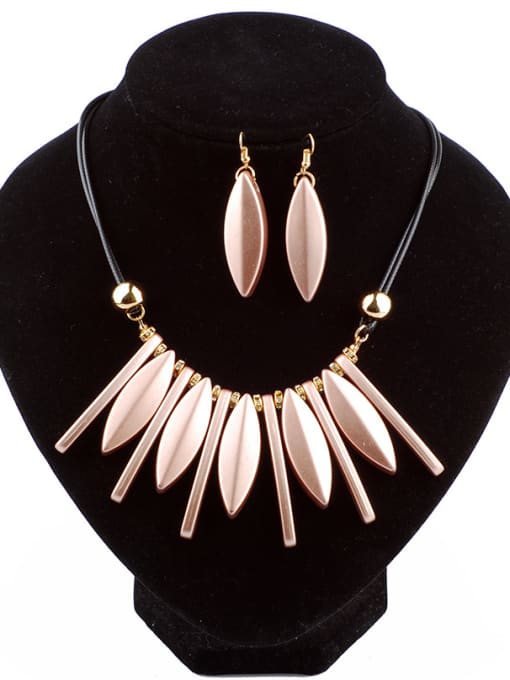 pink Fashion Geometrical Paint-Acrylic Alloy Two Pieces Jewelry Set