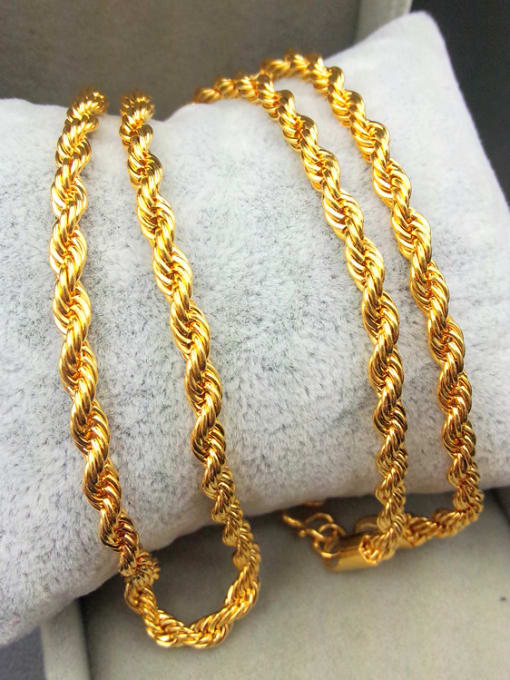 Large Rope Delicate Men Spiral Twist Necklace