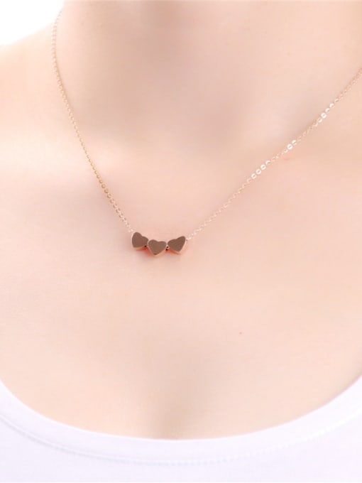 GROSE Three Heart  shape Pendant Clavicle Necklace 1