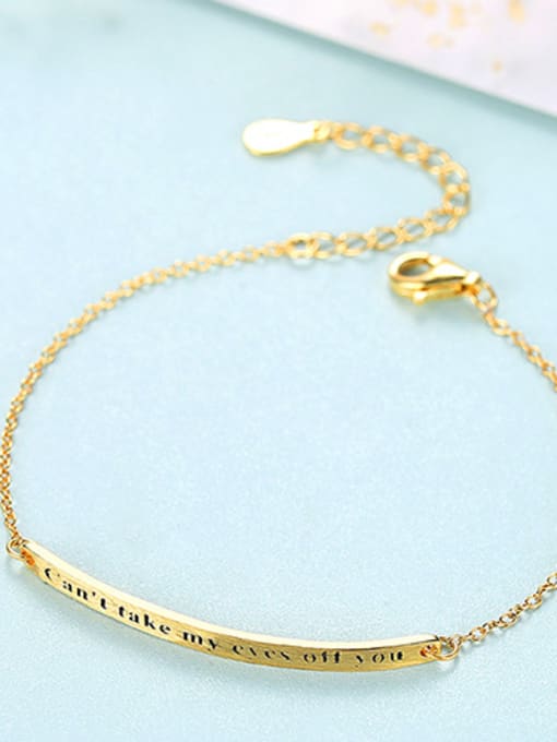 18K-Gold Sterling silver simple lettering bracelet