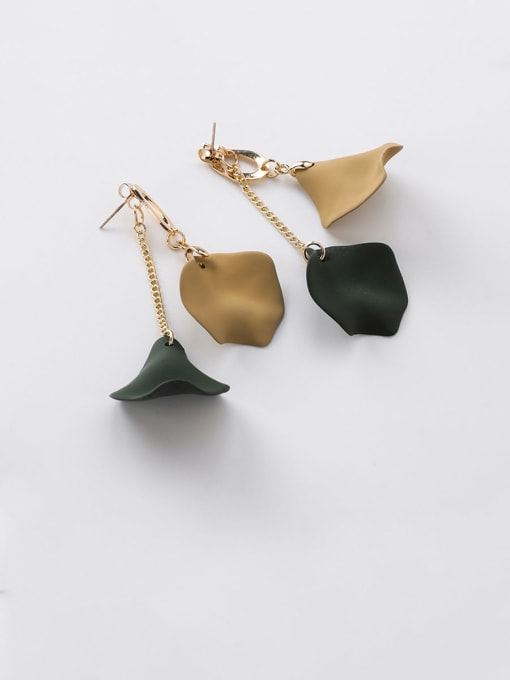 B Alloy With Imitation Gold Plated Simplistic Leaf Drop Earrings