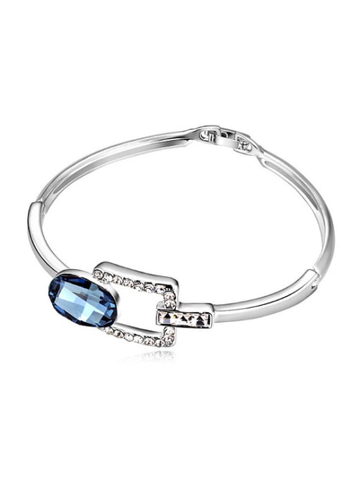 QIANZI Simple Oval austrian Crystal Alloy Bracelet 2