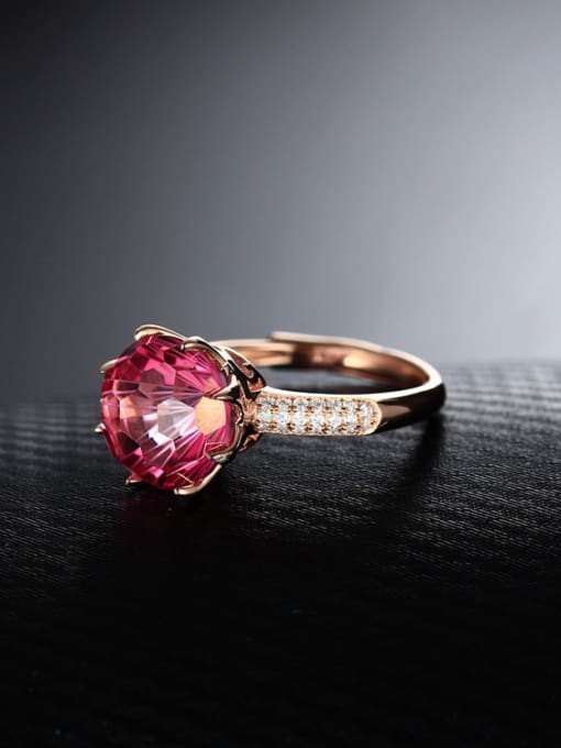 Deli Fashion Gemstone Flowery Engagement Ring 3
