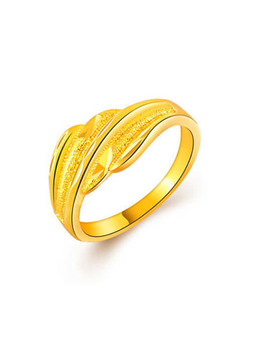 Yi Heng Da Unisex High Quality Geometric Shaped 24K Gold Plated Ring 0