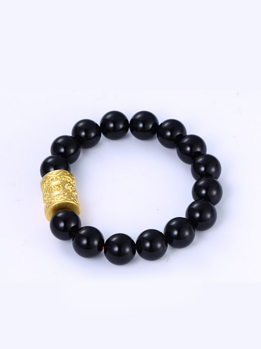 XP Copper Alloy Gold Plated Fashion Buddha Beads Men Bracelet 1