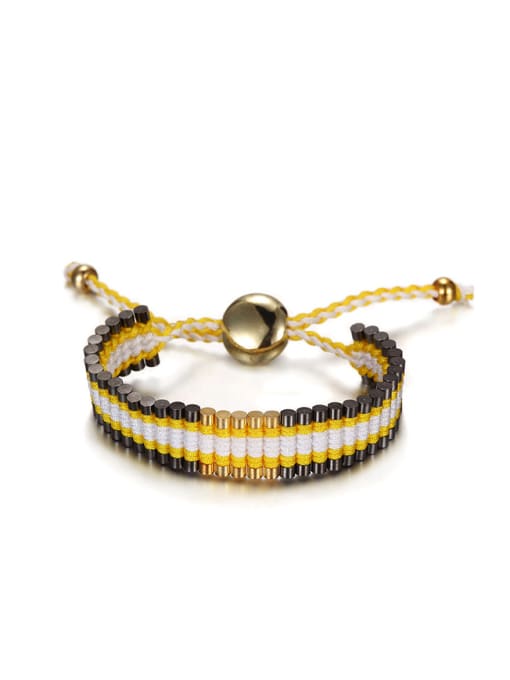 Yellow Personality Double-colored Knitting Bracelet