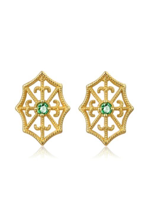 gold plated Geometric Shaped Retro Style Stud Earrings