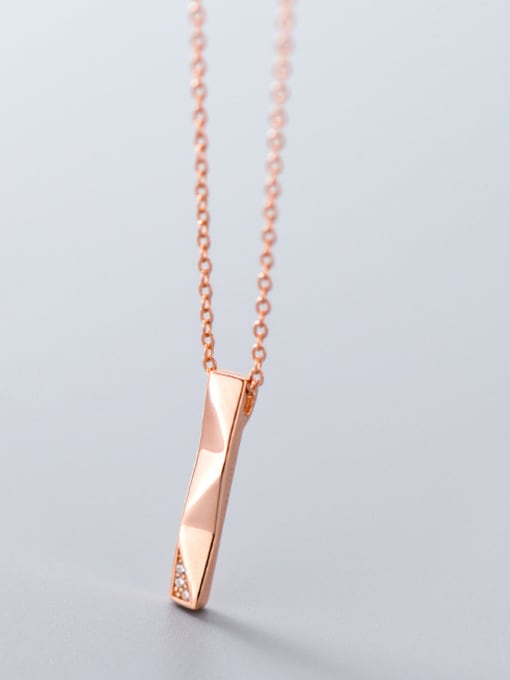 Rosh 925 Sterling Silver With Rose Gold Plated Simplistic Irregular Necklaces 1