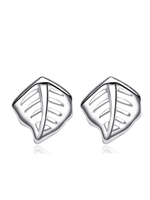 kwan Beautiful Leaves Accessories Silver Stud Earrings 0