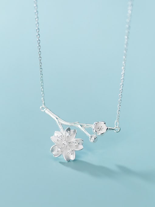 Rosh 925 Sterling Silver With Platinum Plated Cute Branches Flower Necklaces 1