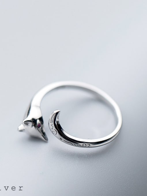 Rosh S925 Silver Ring female Department of the literary fox fox ring temperament personality can open the index finger J4455 1