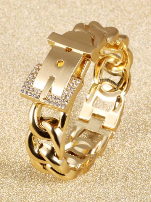 Open Sky Personalized Gold Plated Wide Bracelet 2