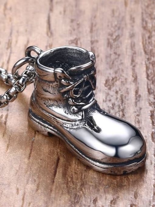 CONG Personality Shoes Shaped High Polished Titanium Pendant 1