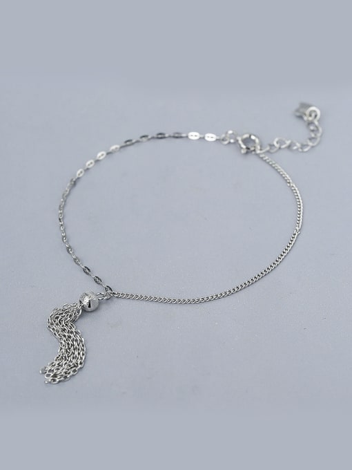One Silver Women Adjustable Length Tassel Bracelet 2