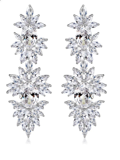 BLING SU AAA zircon super flash bride luxury ear studs 0