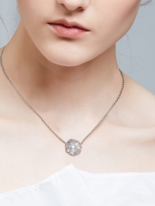 CEIDAI Fashion Artificial Pearl Zircon Necklace 1