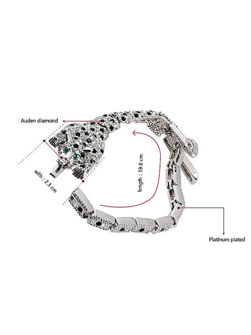 Ronaldo Exaggerated Leopard Shaped Platinum Plated Bracelet 1