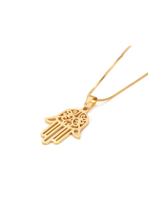 Golden Color Fashion Gold Titanium Steel Necklace