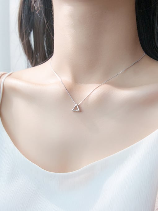 Rosh Women Fresh Triangle Shaped S925 Silver Necklace 1