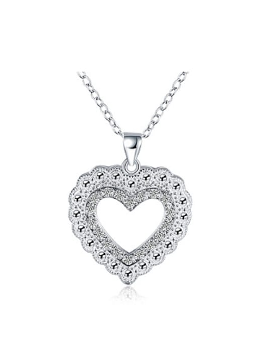 OUXI Simple Hollow Heart-shaped Rhinestones Necklace 0