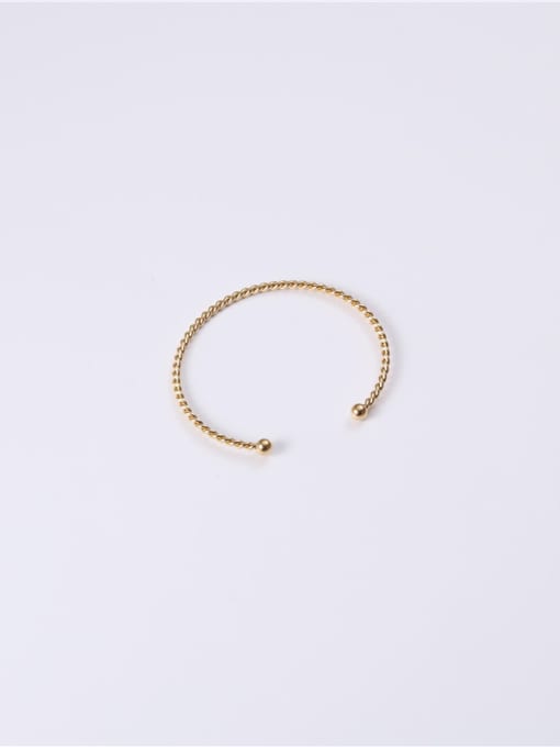GROSE Titanium With Gold Plated Simplistic IGrain winding twisted open bracelet 1