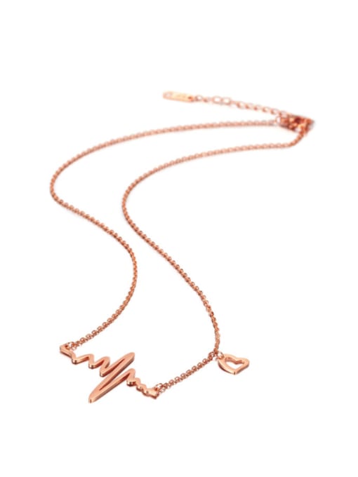 Rose Gold Women Personality Titanium Steel Necklace