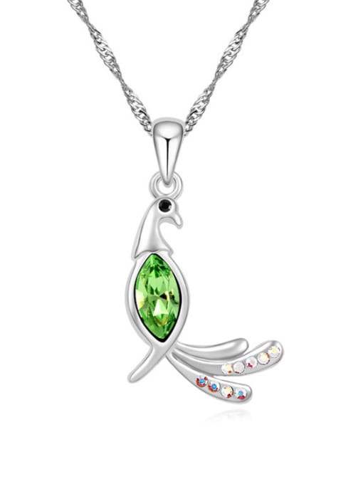 green Simple Marquise austrian Crystal Phoenix Pendant Alloy Necklace