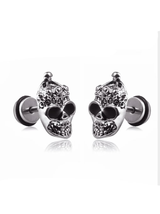 BSL Stainless Steel With Personality Skull Stud Earrings 0
