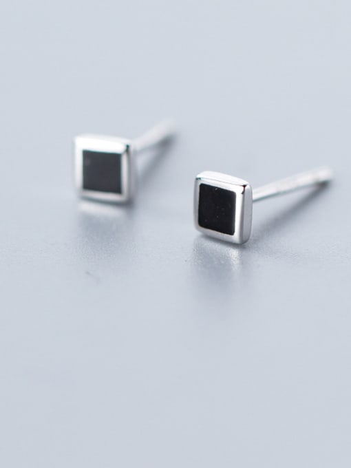 Rosh 925 Sterling Silver With Resin Simplistic Geometric Stud Earrings 1