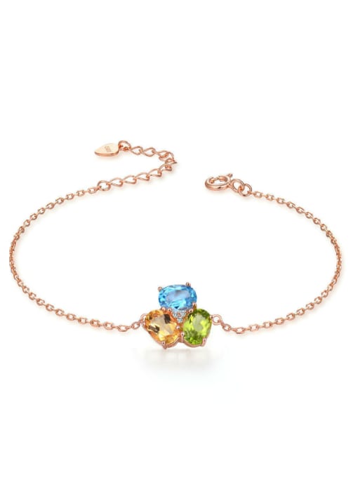 colorful Fashionable Shining Colorful Topaz Simple Bracelet