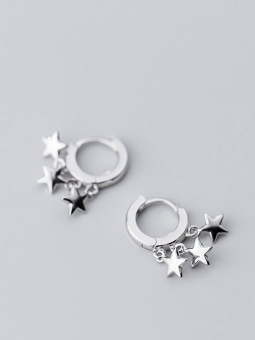 Rosh 925 Sterling Silver With Silver Plated Fashion Star Clip On Earrings 1