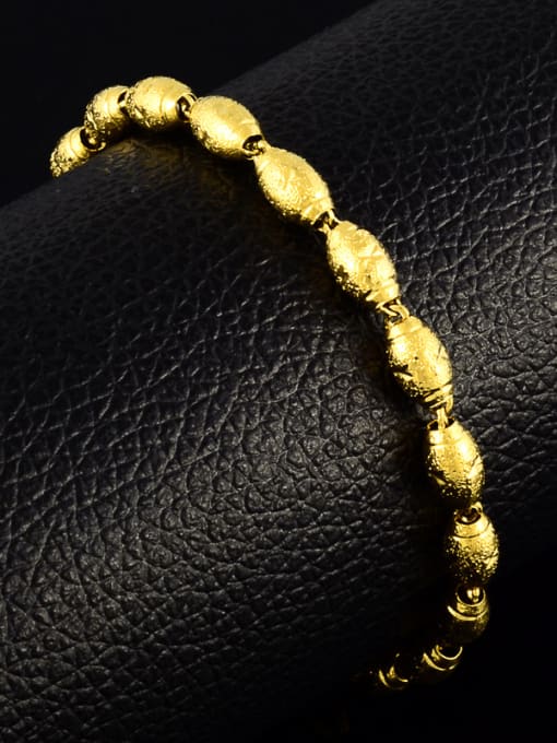 Yi Heng Da Exquisite Oval Shaped 24K Gold Plated Copper Bracelet 1