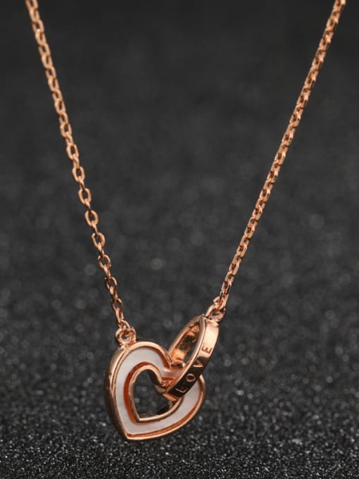 UNIENO 925 Sterling Silver With Rose Gold Plated Simplistic Heart Locket Necklace
