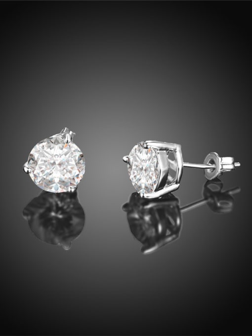 Ronaldo Charming Round Shaped Zircon Stud Earrings 2