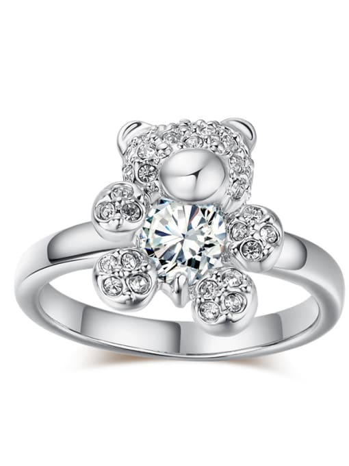White  7.25# Lovely Bear-shape Fashionable Women Ring