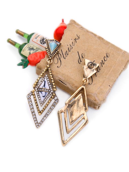 KM Geometric Evening Alloy Drop Chandelier earring 1