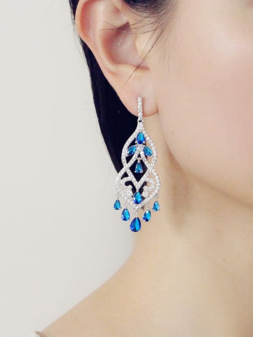 L.WIN Western Style Tassel Drop Chandelier earring 1