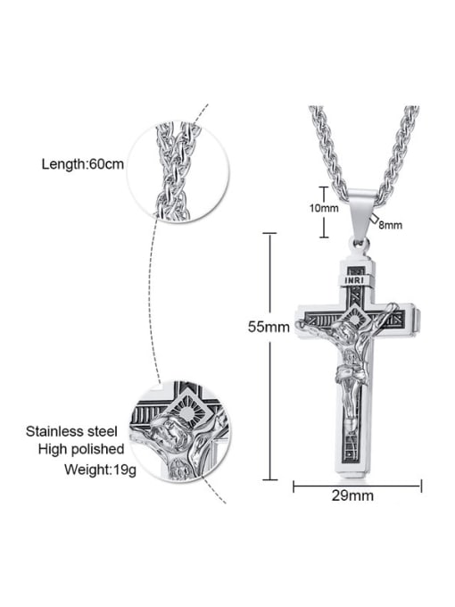 CONG Stainless Steel With Two-color plating Personality Cross Necklaces 1