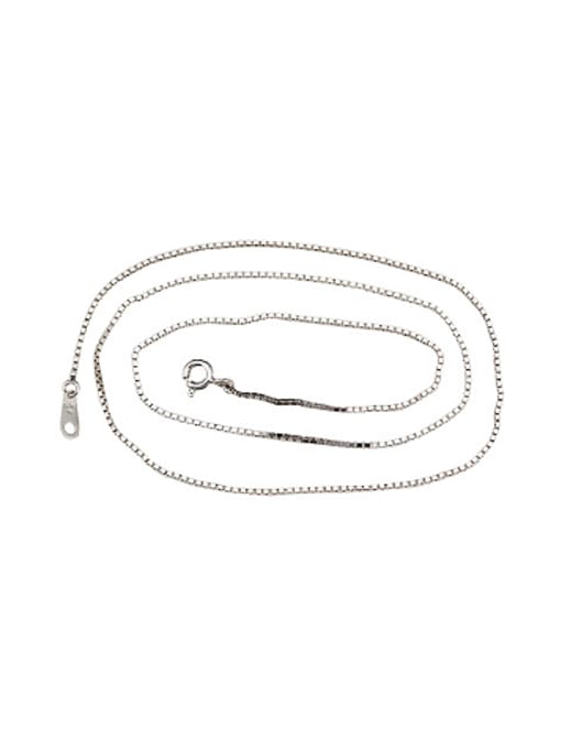 OUXI Simple Box Chain Silver Necklace 0