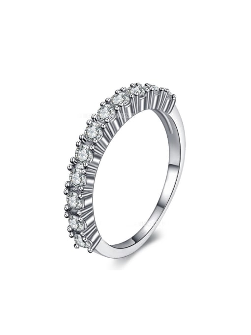 ZK Simple Elegant Platinum Plated Ring with Zircons 0