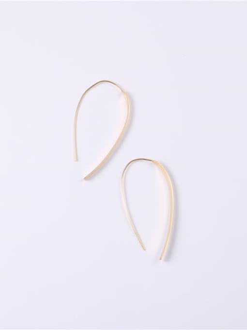 GROSE Titanium With Gold Plated Simplistic Chain Hook Earrings 4