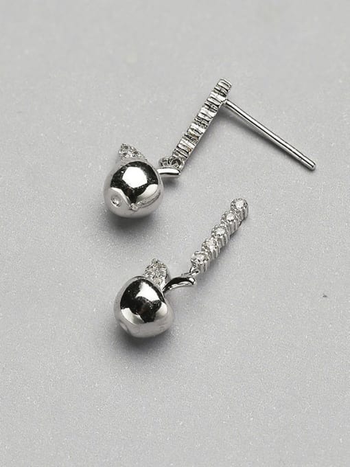 One Silver 925 Silver Apple Drop Earrings 3