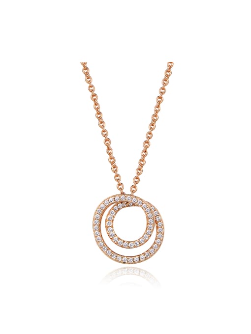 UNIENO 2018 Rose Gold Plated Zircon Necklace 0