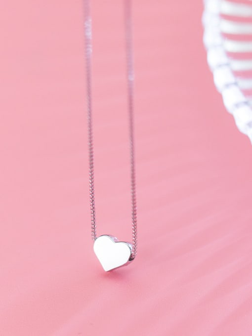 Rosh Women Elegant Heart Shaped S925 Silver Necklace 2